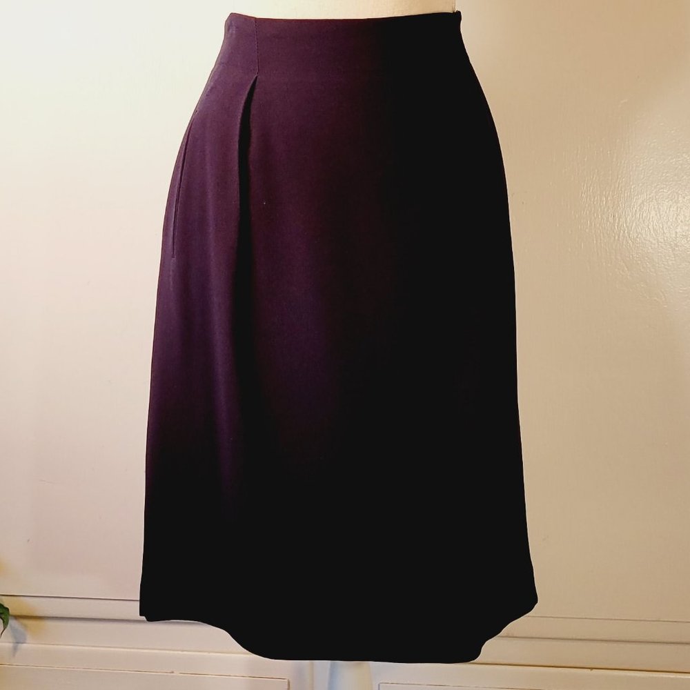 Jones New York BLACK Skirt Womens Size 14 Vintage 80s Unworn Knee length Skirt